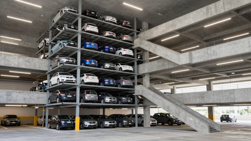 Estacionamiento vertical o rampa en México para aprovechar espacio